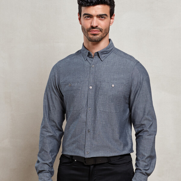 Premier Fairtrade Organic Long Sleeve Chambray Shirt Thumbnail