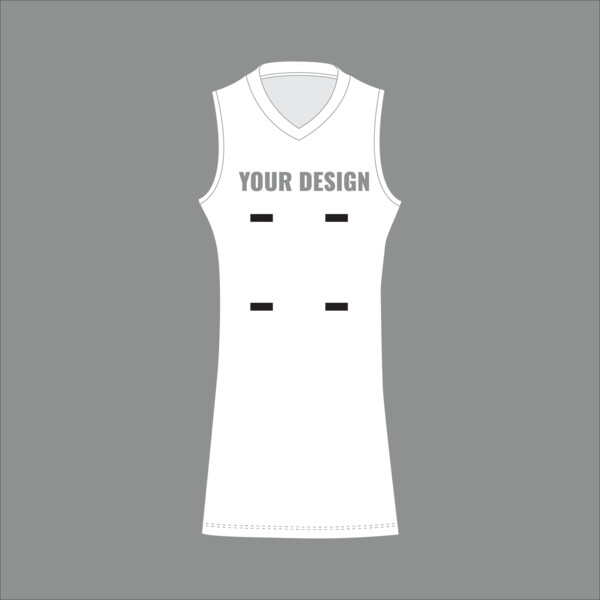 SURN STANDARD V NECK NETBALL DRESS RACER BACK- JUNIOR Thumbnail